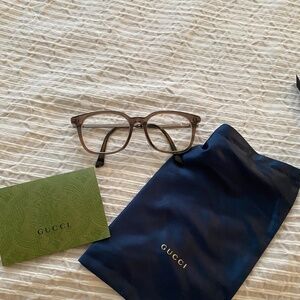Gucci GG  Ruthenium Plastic Rectangle Eyeglasses 52mm